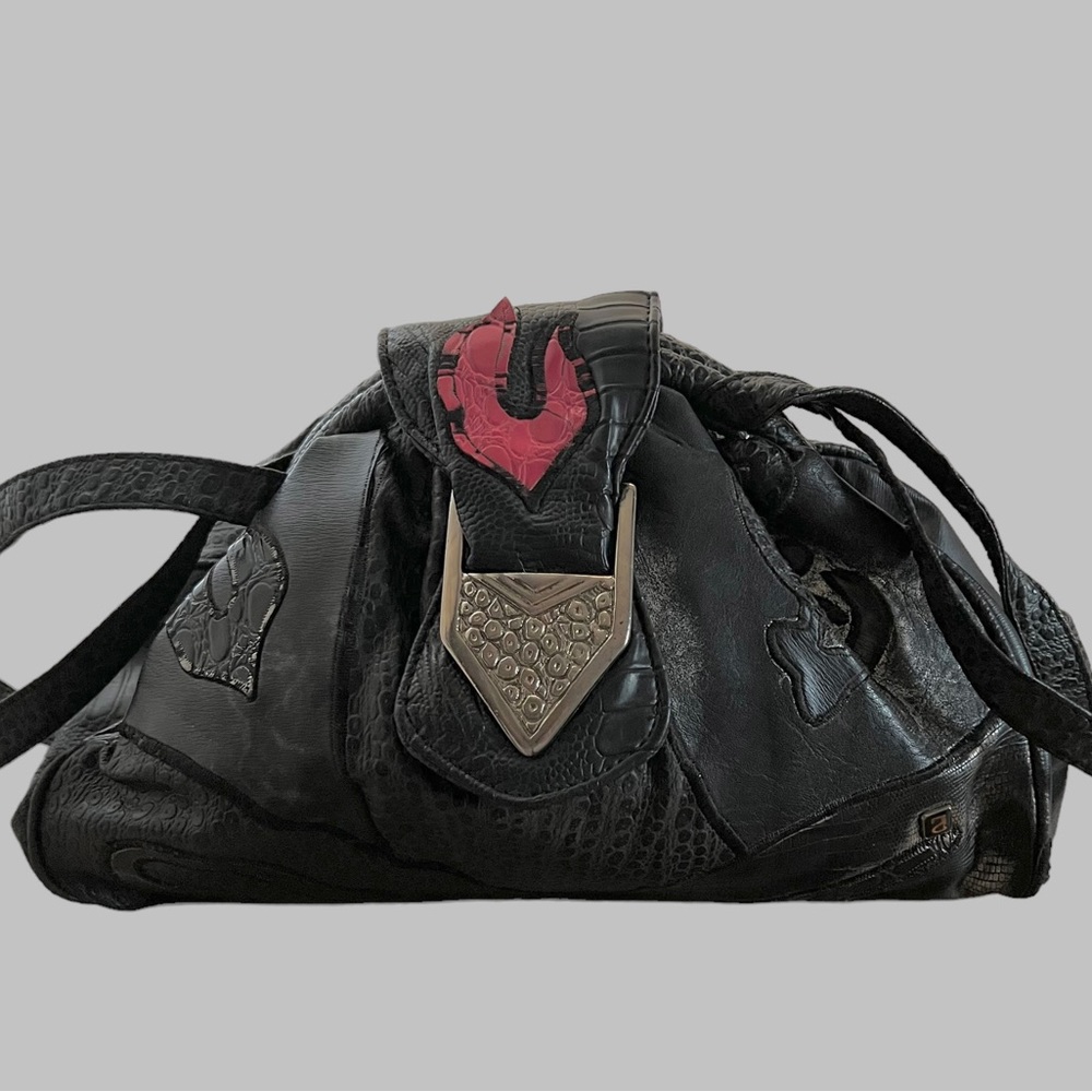 Vintage Nas Leather Bag Western Black